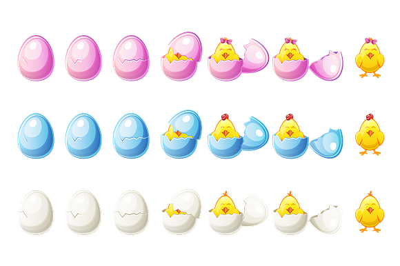Steps animations broken egg in Graphics - product preview 1