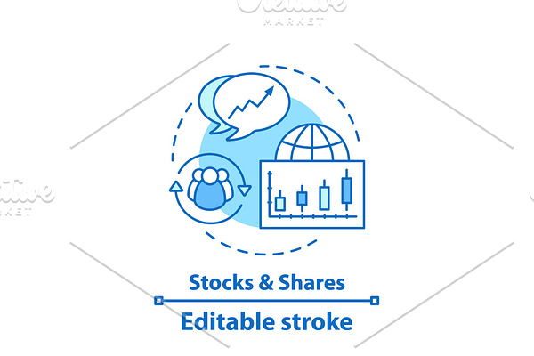 Stocks and shares concept icon