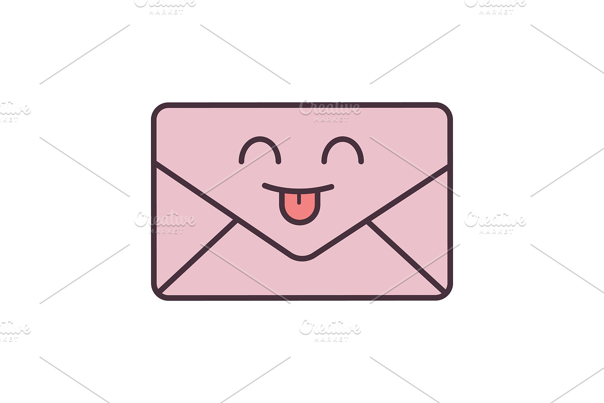 Smiling email character color icon in Icons - product preview 8