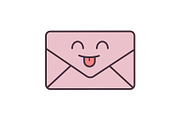 Smiling email character color icon