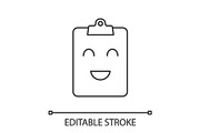 Smiling clipboard linear icon