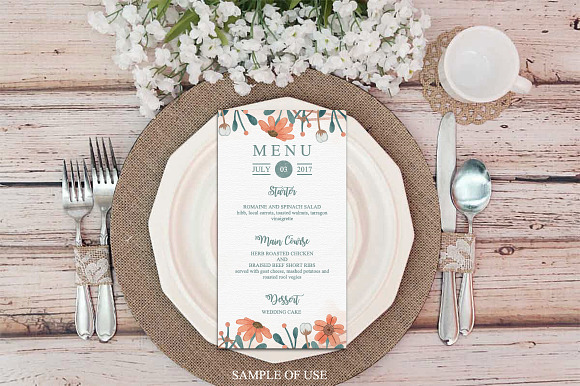 Peach Wedding Invitation Suite in Wedding Templates - product preview 5