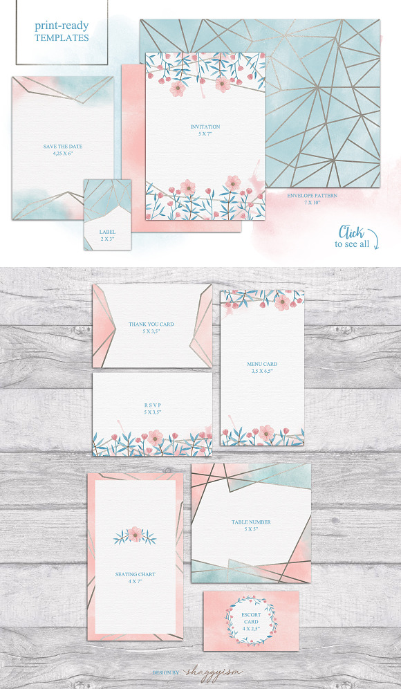 Blue Wedding Invitation Suite in Wedding Templates - product preview 1