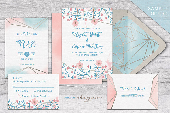 Blue Wedding Invitation Suite in Wedding Templates - product preview 2