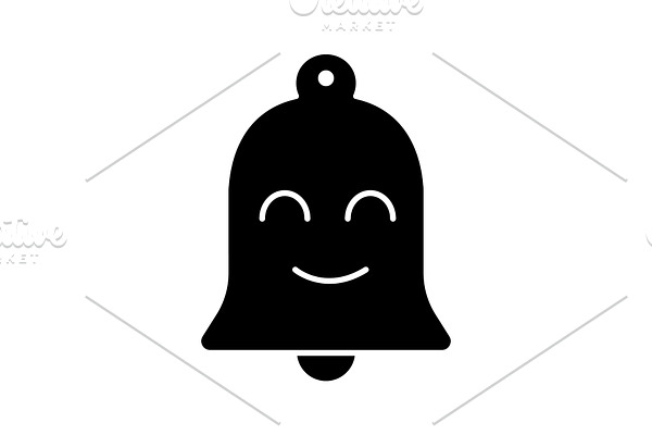 Smiling bell glyph icon