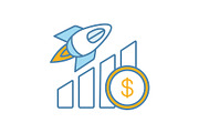 Business growth color icon