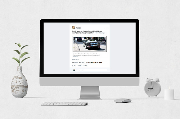 Supercars Twitter Posts in Twitter Templates - product preview 3