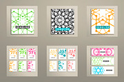 Set book covers abstract hexagon