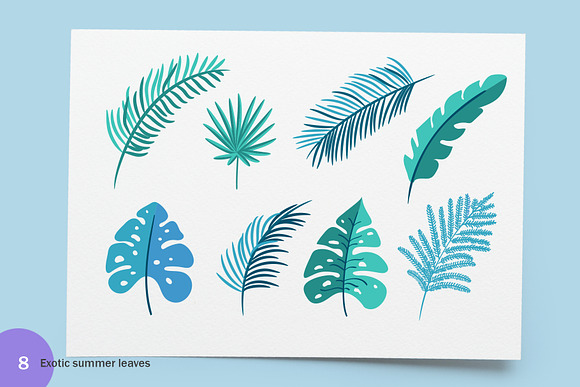 Summer Exotic Palm Design Elements in Objects - product preview 5