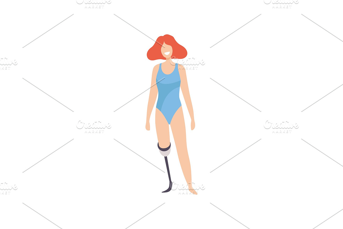 Young Woman with Artificial Leg in Illustrations - product preview 8