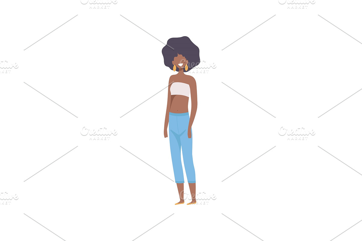 Beautiful Happy Slim African in Illustrations - product preview 8