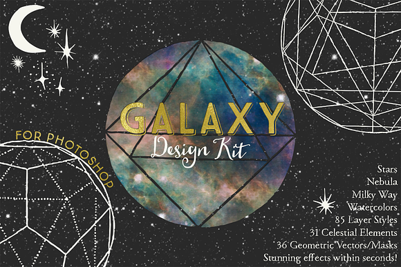 Galaxy Design Kit for Photoshop in Photoshop Layer Styles - product preview 2