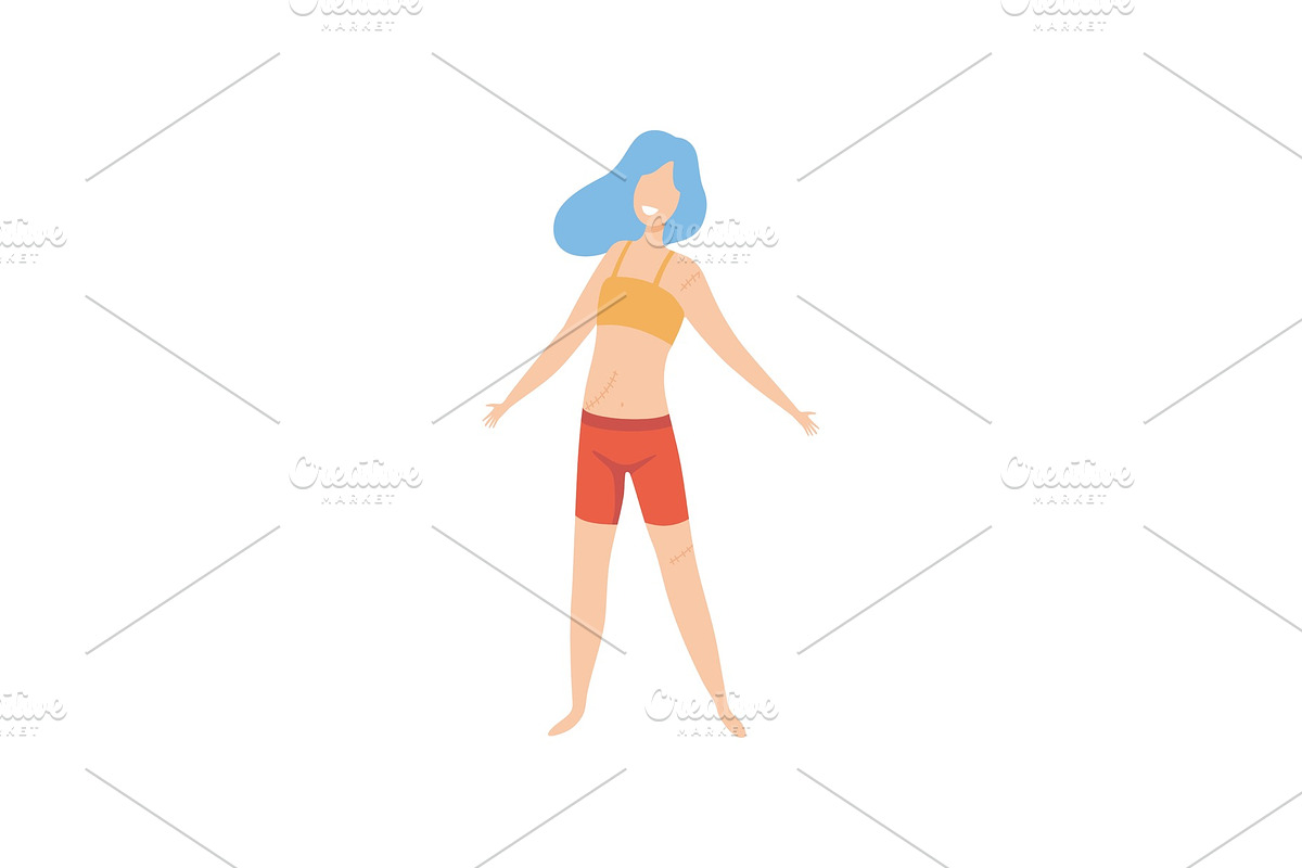 Beautiful Happy Slim Young Woman in Illustrations - product preview 8
