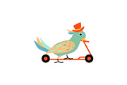 Parrot Wearing Top Hat Riding on