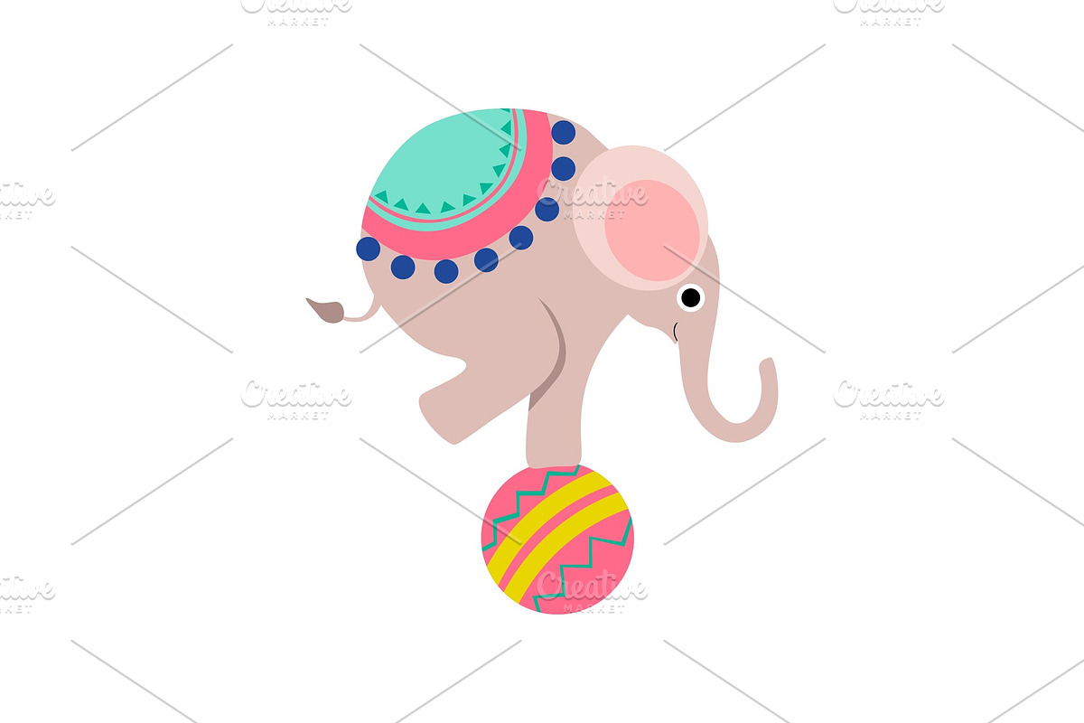 Elephant Balancing on Colorful Ball in Illustrations - product preview 8