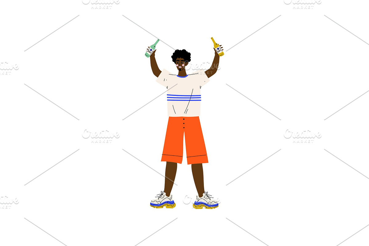 Young African American Man in in Illustrations - product preview 8