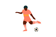 Male Soccer Player Kicking Ball