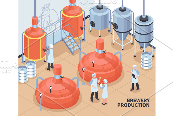 Brewery Isometric Set in Illustrations - product preview 2
