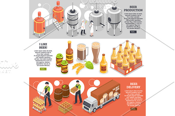 Brewery Isometric Set in Illustrations - product preview 4