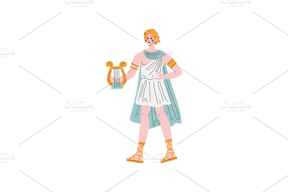 Apollo Olympian Greek God, Ancient in Illustrations - product preview 8
