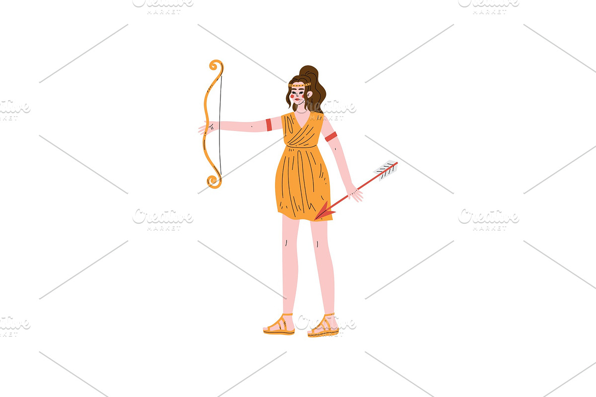 Artemis Olympian Greek Goddess in Illustrations - product preview 8