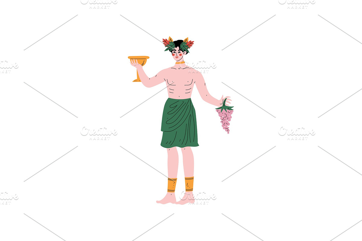 Dionysus Olympian Greek God in Illustrations - product preview 8