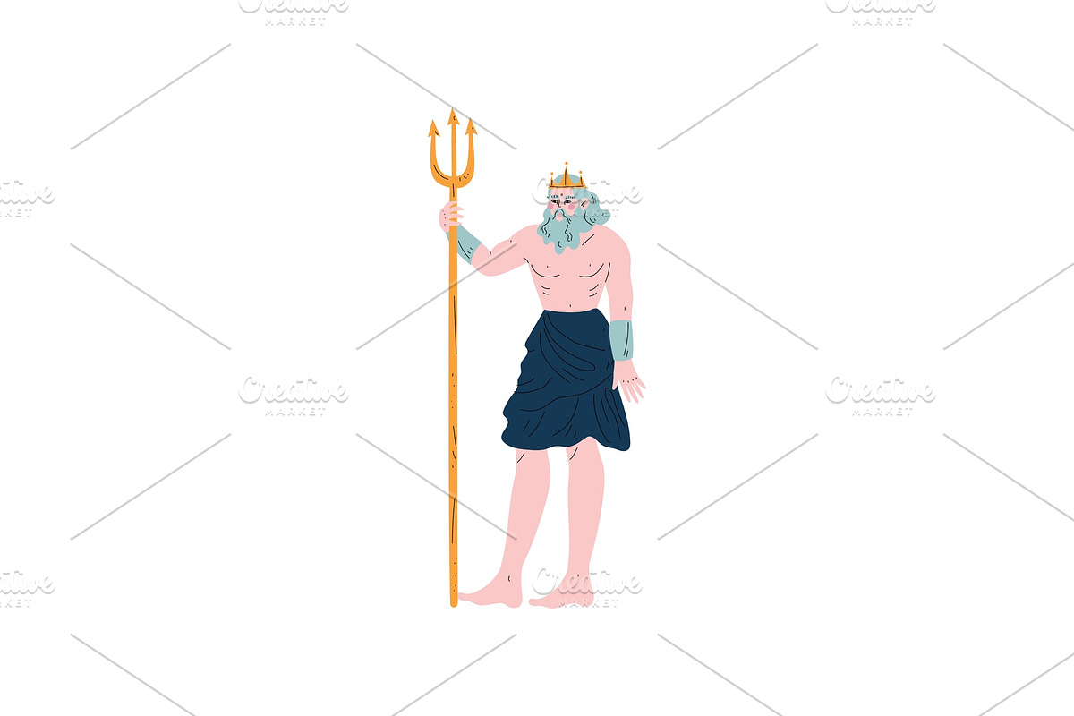 Poseidon Olympian Greek God in Illustrations - product preview 8