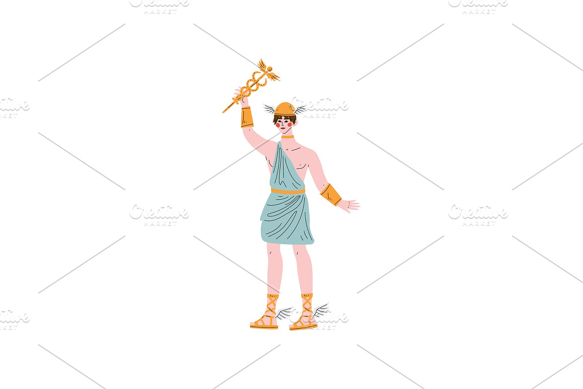 Hermes Olympian Greek God, Ancient in Illustrations - product preview 8