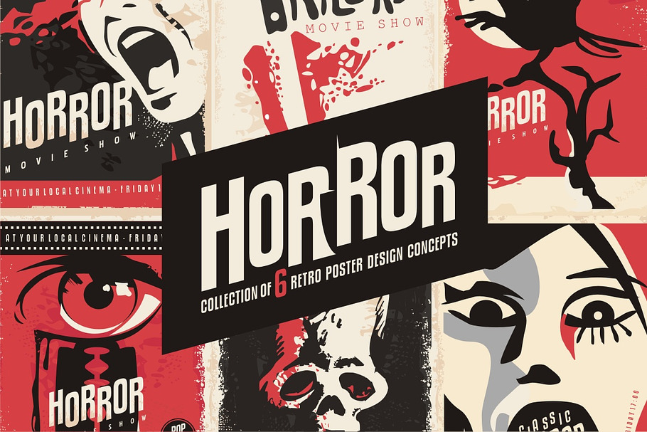 Horror movies poster designs in Illustrations - product preview 8