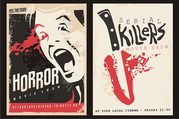 Horror movies poster designs in Illustrations - product preview 1