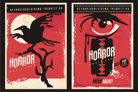 Horror movies poster designs in Illustrations - product preview 2