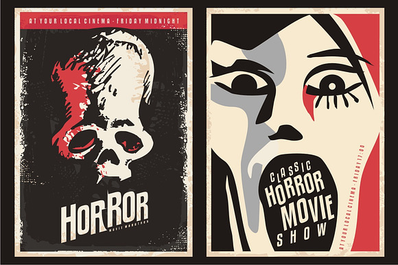 Horror movies poster designs in Illustrations - product preview 3