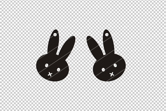 Bunny earrings,Easter bunny svg,dxf in Patterns - product preview 1
