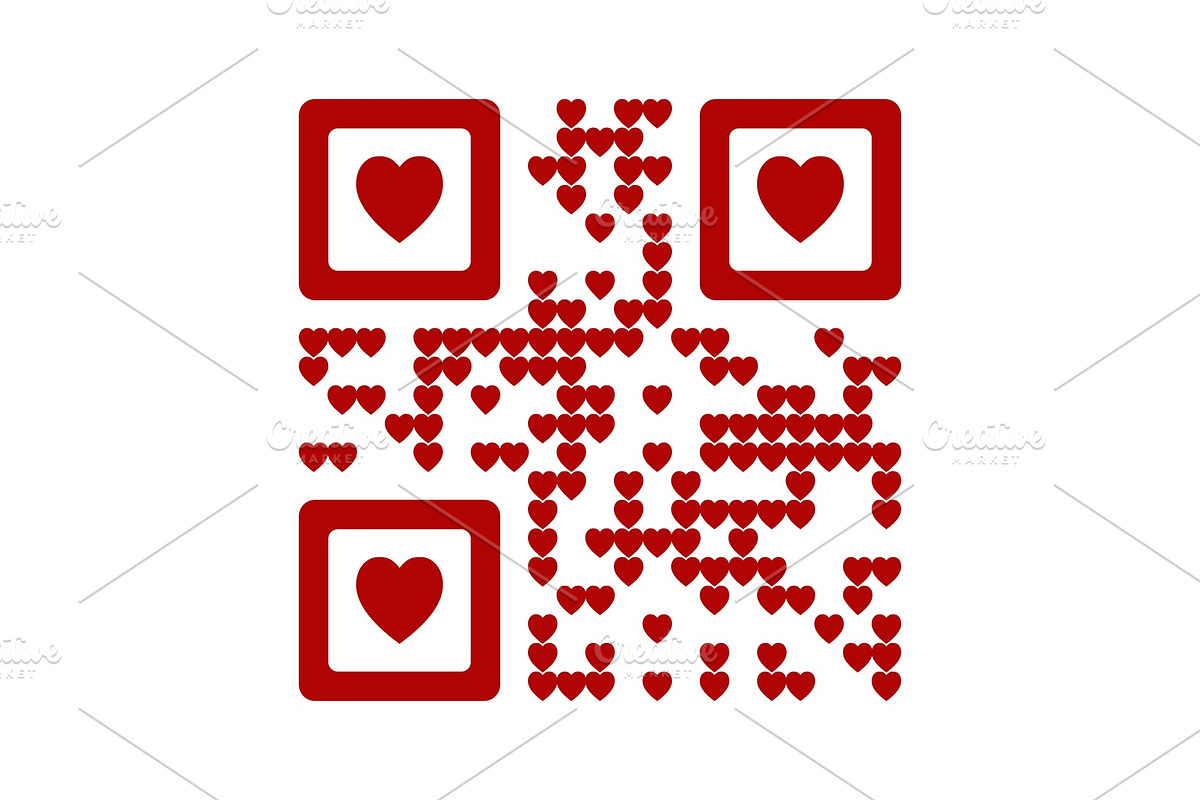 I love you words qr code vector in Illustrations - product preview 8