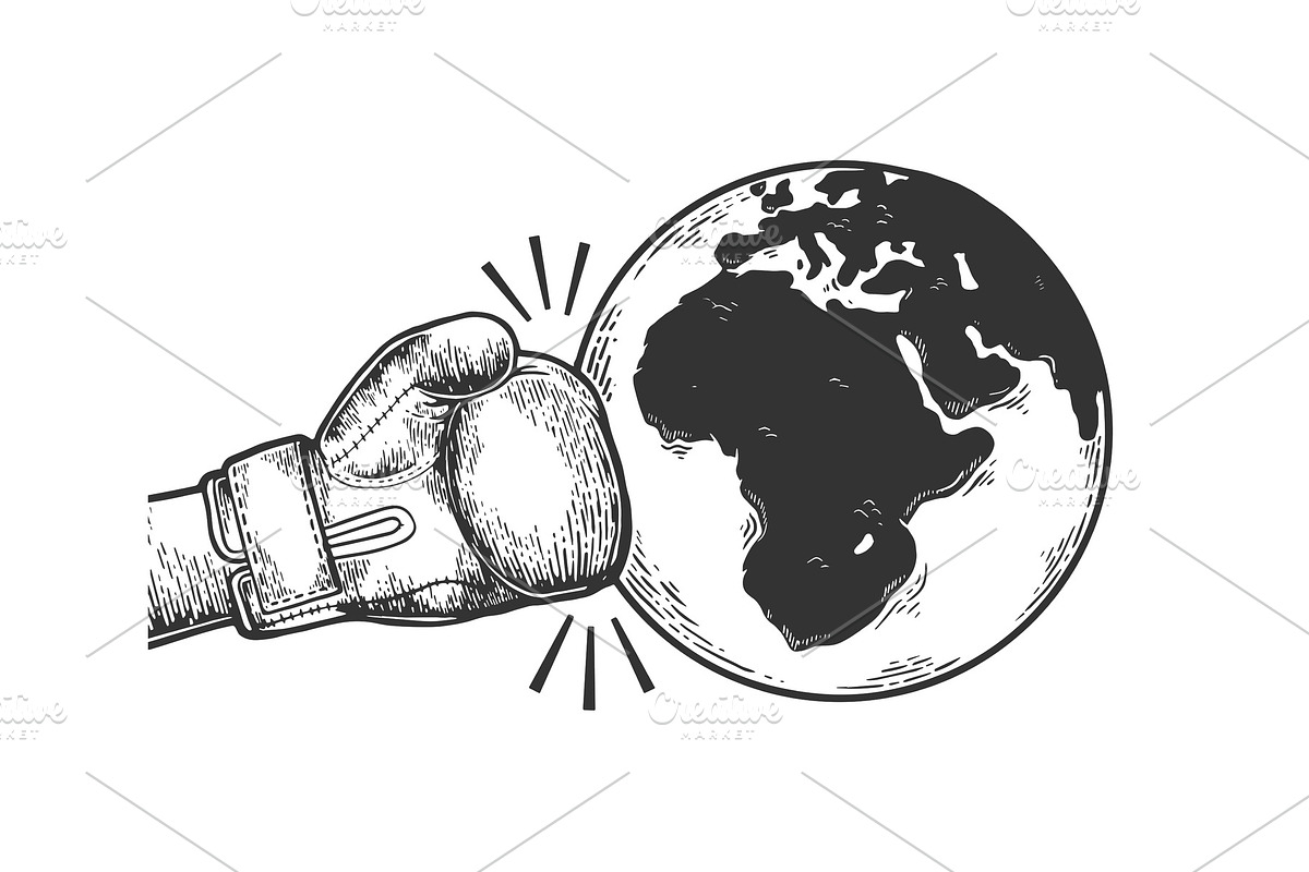 Hand in boxing glove hits Earth in Illustrations - product preview 8