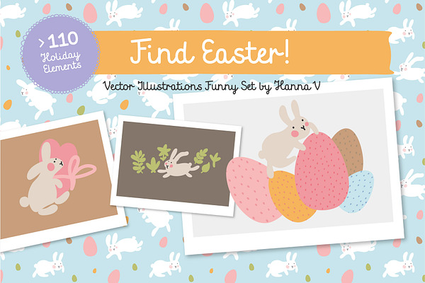 Easter Funny Vector Set