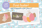 Easter Funny Vector Set