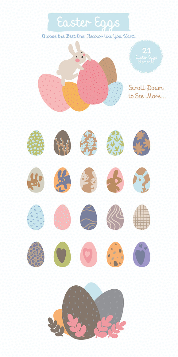 Easter Funny Vector Set in Illustrations - product preview 3