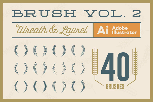 Wreath & Laurel Brush Vol. 2 in Photoshop Brushes - product preview 3