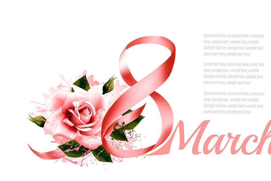 8th March illustration with rose