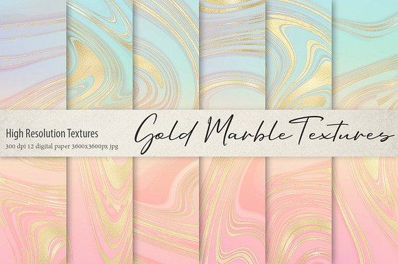 Gold Marble Iridescent Textures in Textures - product preview 4