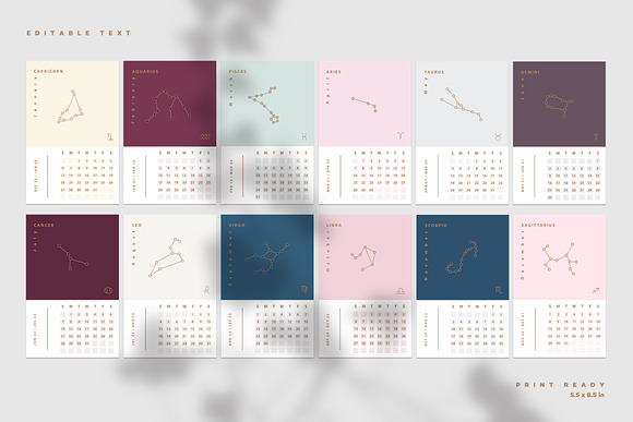 Astrology Calendar Templates in Stationery Templates - product preview 6
