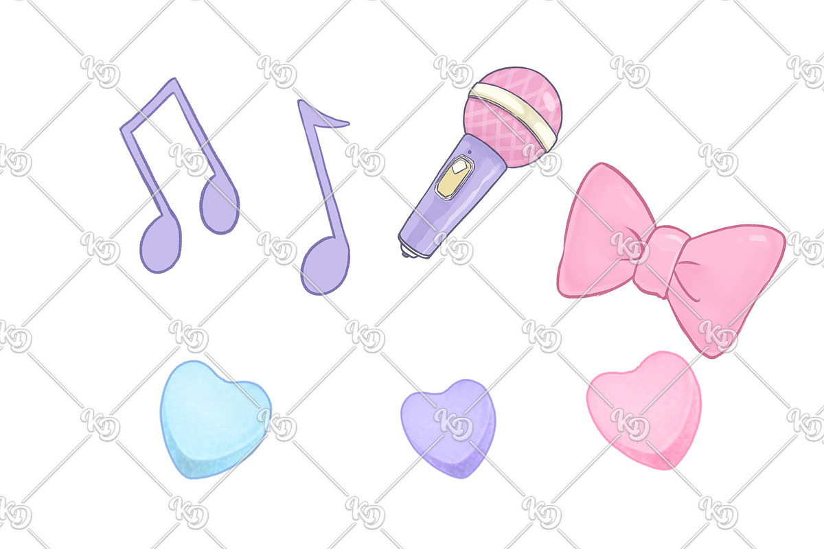 Popstar Clipart Set in Illustrations - product preview 8