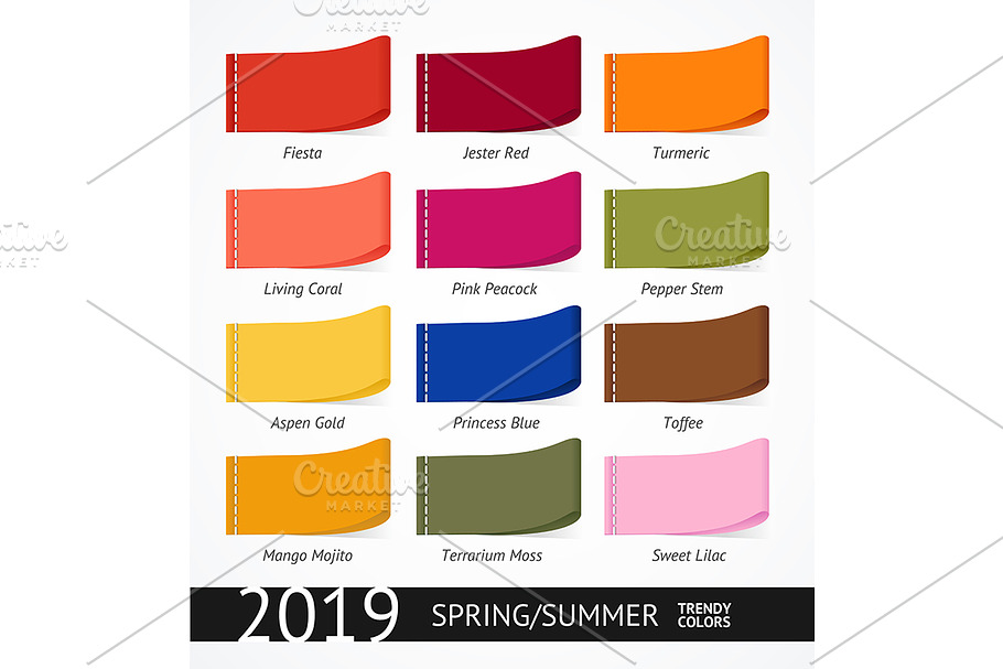 Spring and Summer Trendy Colors Set in Objects - product preview 8