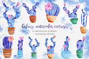 Watercolor Galaxy Cactus Collection