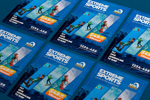 Flyer A5 Adventure kitesurf Template in Flyer Templates - product preview 1