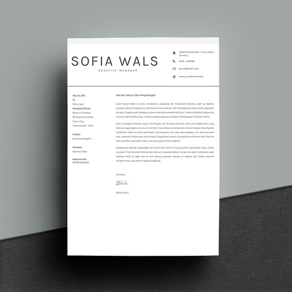 Professional Clean Resume Template in Letter Templates - product preview 4