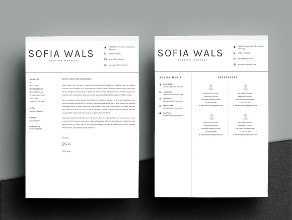 Professional Clean Resume Template in Letter Templates - product preview 6