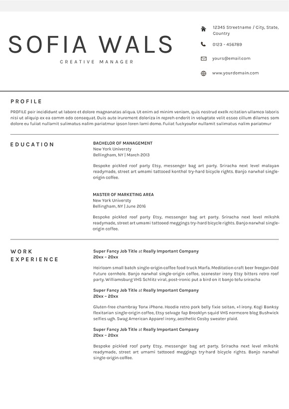 Professional Clean Resume Template in Letter Templates - product preview 7