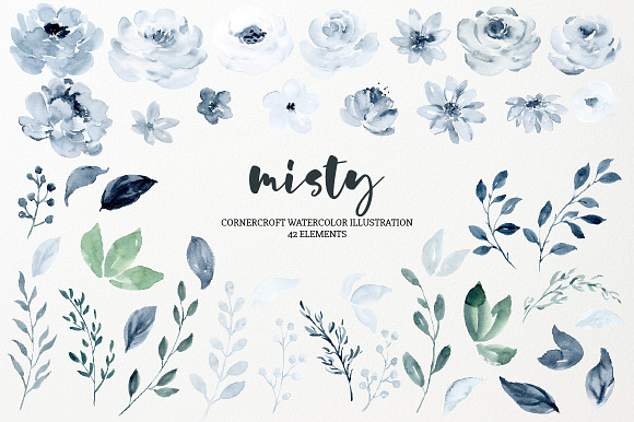Watercolor Illustration Misty in Illustrations - product preview 1